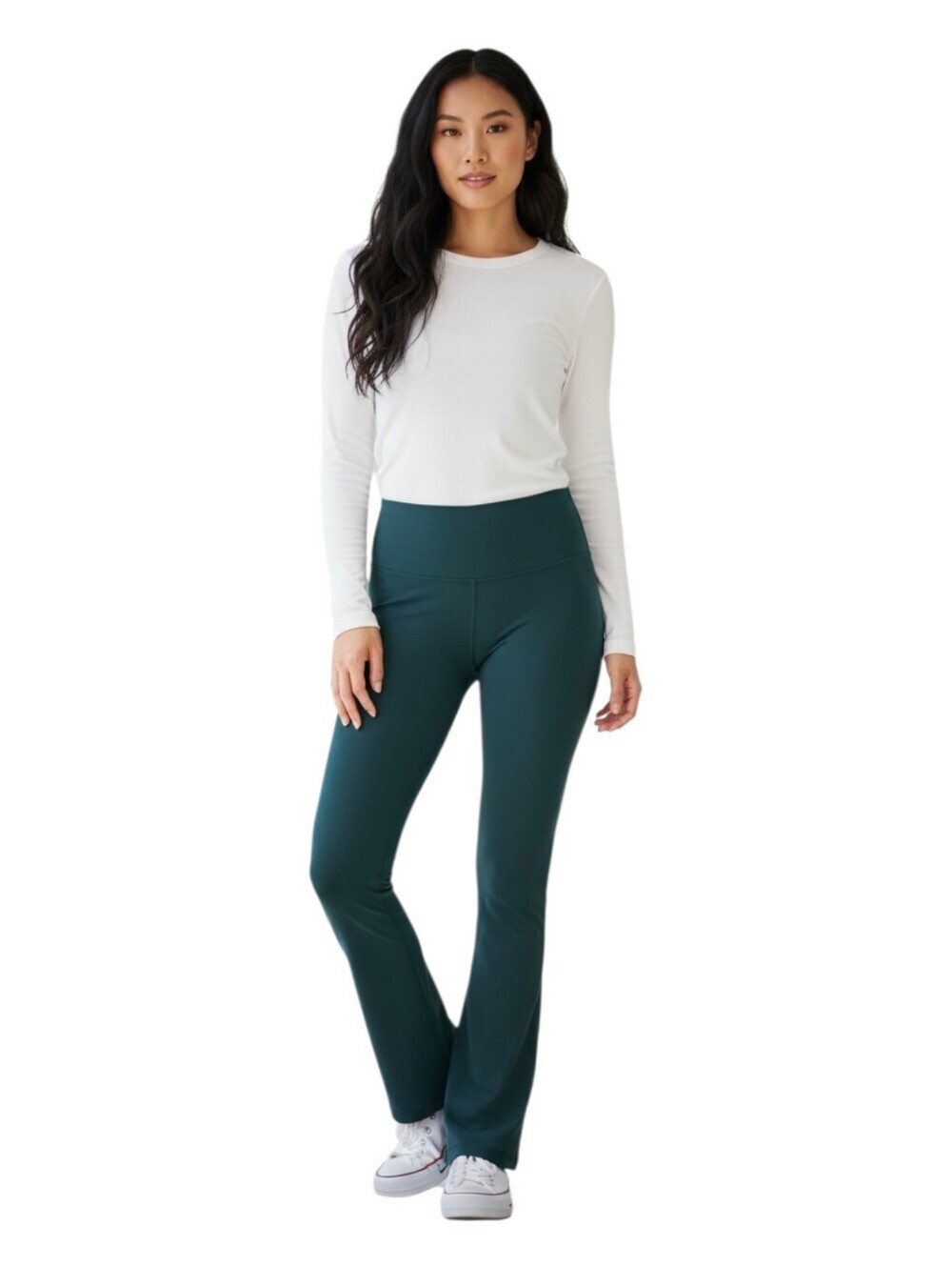 Bloom Seasons Womens Green Active Flare Leg Pull On Yoga Pants Size Large